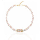 IMPERIAL WHITE PEARLS PINK CHOKER