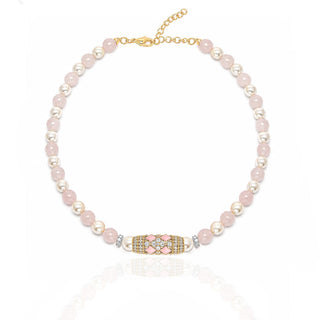 IMPERIAL WHITE PEARLS PINK CHOKER - ELEGANT GIRLS