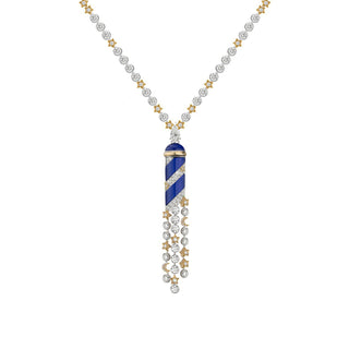 MAGICAL LAPIS STARS MOON SOLITAIR NECKLACE