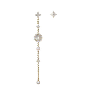 GOLD DIAMOND MOTHER OF PEARL EARRING