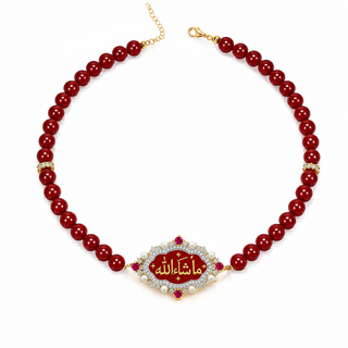 ✨ MashaAllah Red Agate Choker