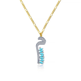 SPECIAL ARABIC LETTERS TURQUOISE MARQUISE NECKLACE