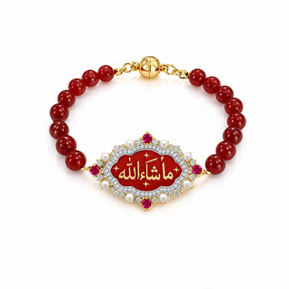 ✨ Red Agate Mashallah Bracelet