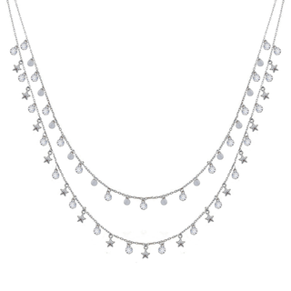 DOUBLE DIAMOND RAIN STARS NECKLACE