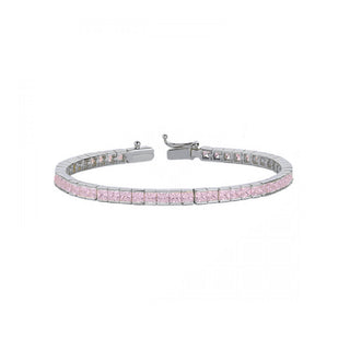 PINK PRINCESS CUT TENNIS BRACELET