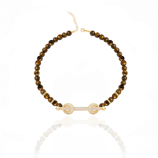 THE POWER TIGER EYE BAGUETTE CHOKER