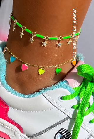 NEON HEARTS ANKLET