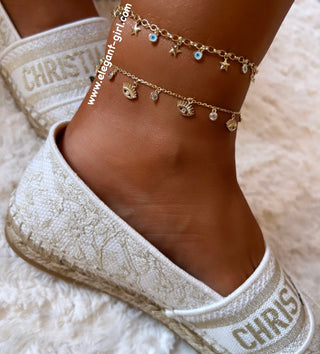 DIAMOND WITH EYES DROP ANKLET