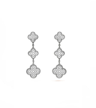 THREE FLOWER DIAMOND EARRING