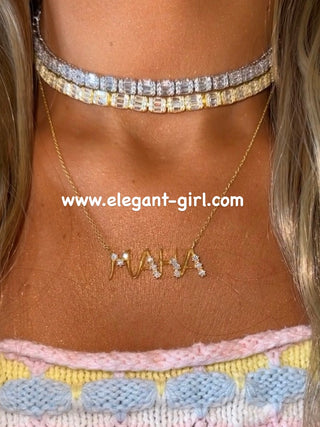 Special diamond name necklace