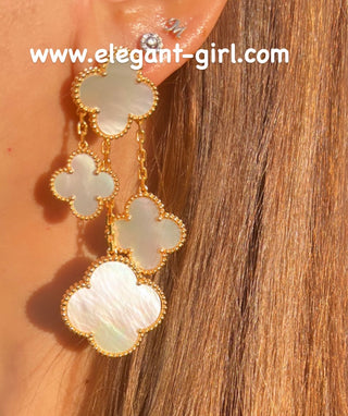 MAGIC MOTHER OF PEARL GOLD EARRING