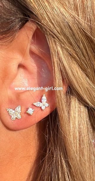 MARQUISE BUTTERFLY STUD EARRING