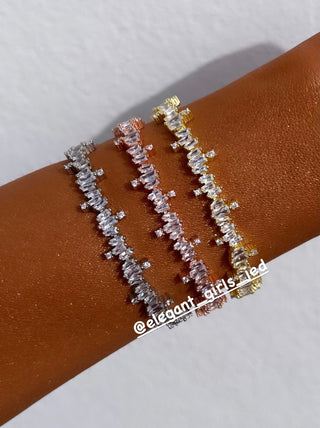 FIRE BAGUETTE MIX DIAMONDS GOLD BRACELET