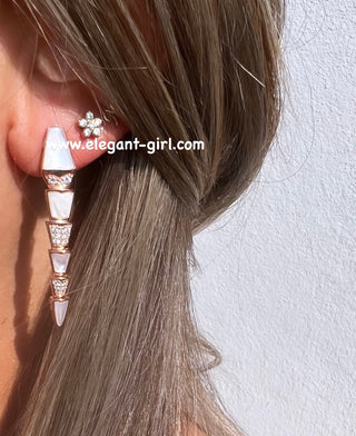 ROSE SERPENTI VIPER WHITE MOTHER OF PEARL EARRING