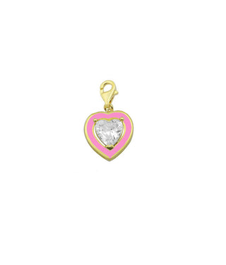 PINK HEART SOLITAIRE CHARM