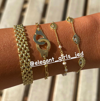 GOLD EYES X PEARLS BRACELET
