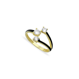 BLACK 3 SOLITAIRE RING