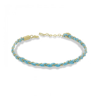 NEON BLUE ROPE WITH BALL CHAIN ANKLET
