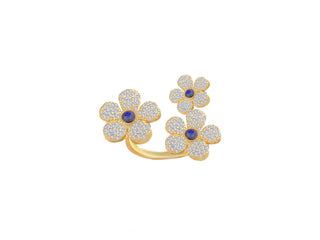 TAMPERED GOLD FLOWERS RING