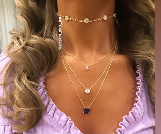 GOLD ROUND SOLITAIRE CHOKER