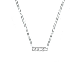 SILVER DIAMOND  GLAMAZONE SKINNY BABY MOVE NECKLACE