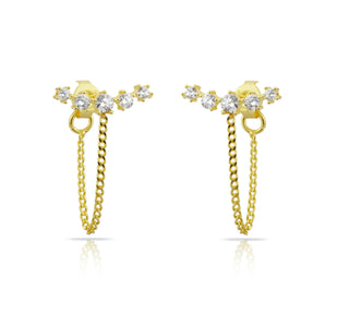 MULTI SOLITAIRE CHAIN EARRING