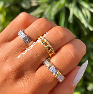 SILVER ATLAS DIAMOND RING