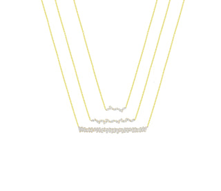 GOLD BAGUETTE BARS LAYERS NECKLACE