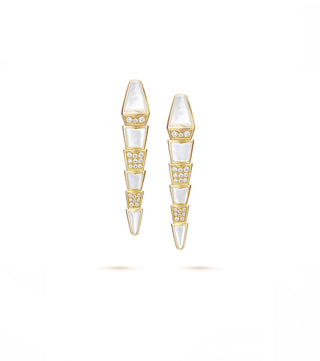 GOLD SERPENTI VIPER WHITE MOTHER OF PEARL EARRING