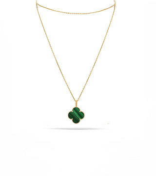 GREEN LONG BIG ONE FLOWER NECKLACE