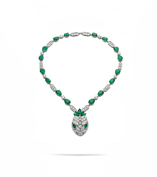 EMERALD GREEN SERPENTI HEAD ROMA NECKLACE