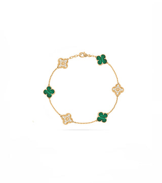 MINI DIAMOND GREEN 6 FLOWER BRACELET