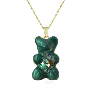 REAL GREEN SHELL GUMMY BEAR NECKLACE