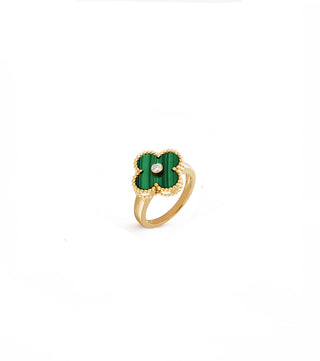 ONE GREEN FLOWER WITH DIAMOND RING