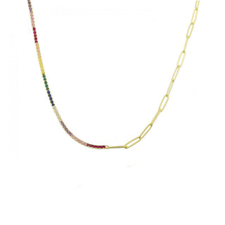 HALF FROM EACH RAINBOW & LINK NECKLACE
