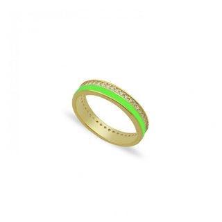 CANDY ENAMEL BANDS COLORS WITH DIAMOND LINE RING