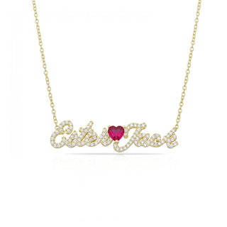 TWO HANDWRITING DIAMOND NAMES NECKLACE