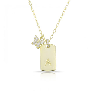 LETTER BAR WITH BUTTERFLY NECKLACE