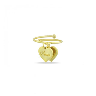 TWO NAMES HEART RING