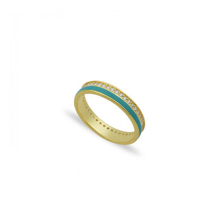 CANDY ENAMEL BANDS COLORS WITH DIAMOND LINE RING