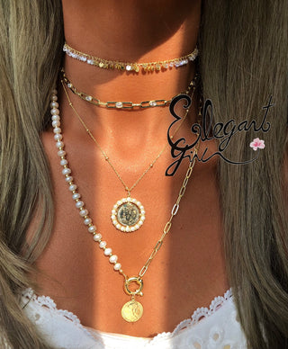 PEARLS COIN NECKLACE - ELEGANT GIRLS