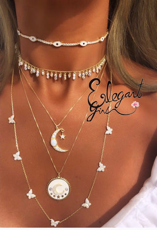 GOLD DIAMOND DROP CHOKER - ELEGANT GIRLS