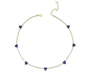 NAVY BLUE TENNIS HEART CHOKER - ELEGANT GIRLS