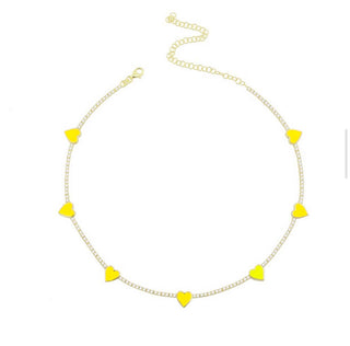 YELLOW TENNIS HEART CHOKER - ELEGANT GIRLS