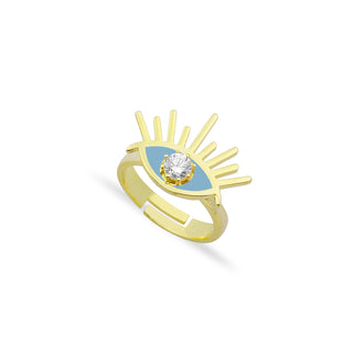 BABY BLUE SOLITAIRE EYE RING
