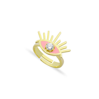 PINK SOLITAIRE EYE RING