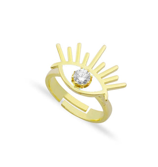 WHITE SOLITAIRE EYE RING