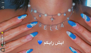 DIAMOND NAME NECKLACE WITH STARS