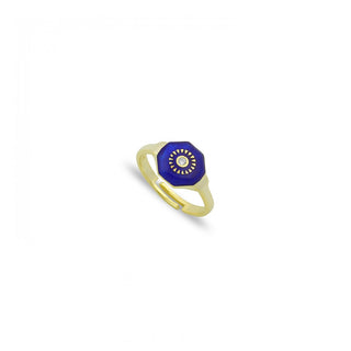 NAVY BLUE OCTA RING