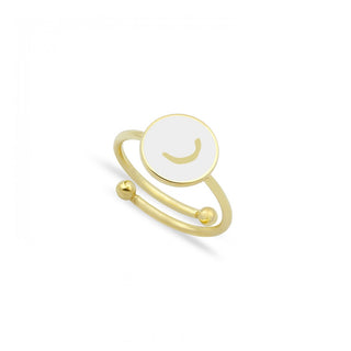 WHITE ARABIC ROUND LETTER RING